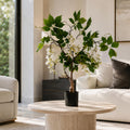 90cm Artificial White Wisteria Bush - Premium Quality