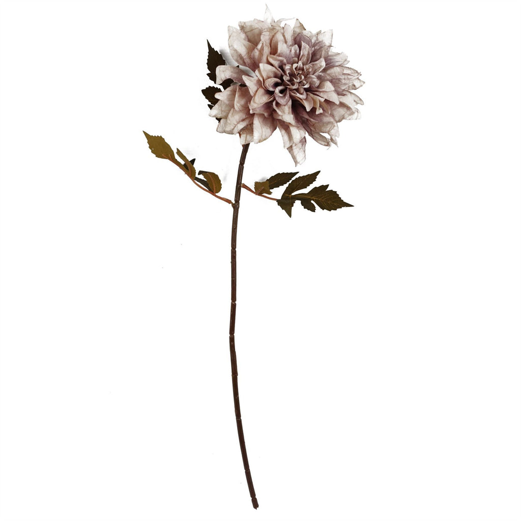 Artificial Pack of 6 x 55cm Dahlia Flower Stem - Dusty Pink - Premium Quality