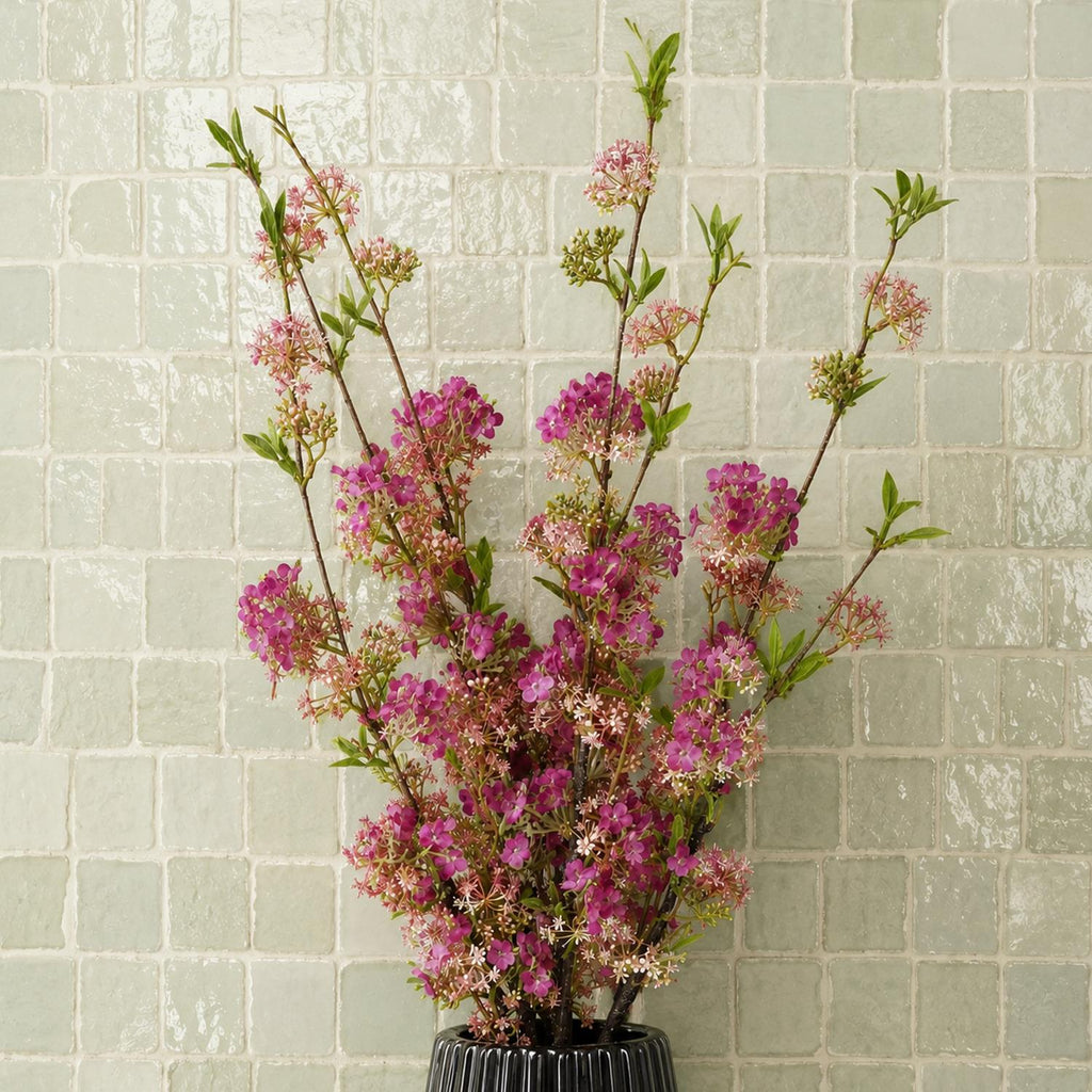Pack of 6 x 100cm Pink Blossom Spray Stem - Premium Quality