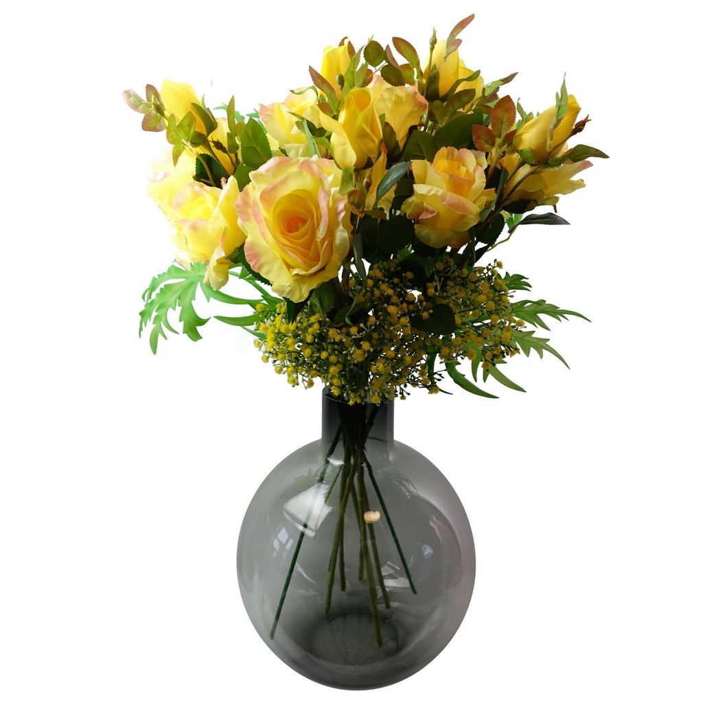 Artificial Pack of 6 x 55cm Gypsophila Yellow Stem - Premium Quality