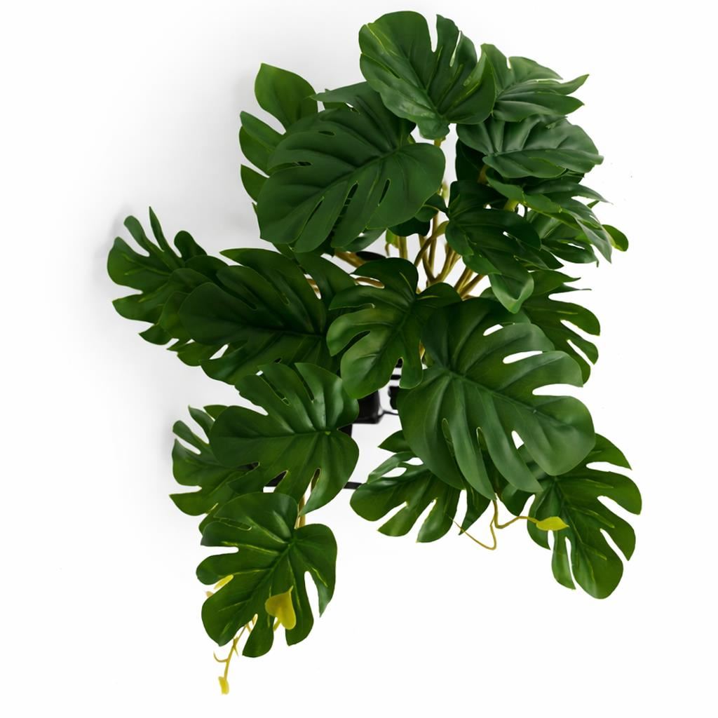 25cm Artificial Realistic Monstera Stem Plant - Dark Green - Premium Quality