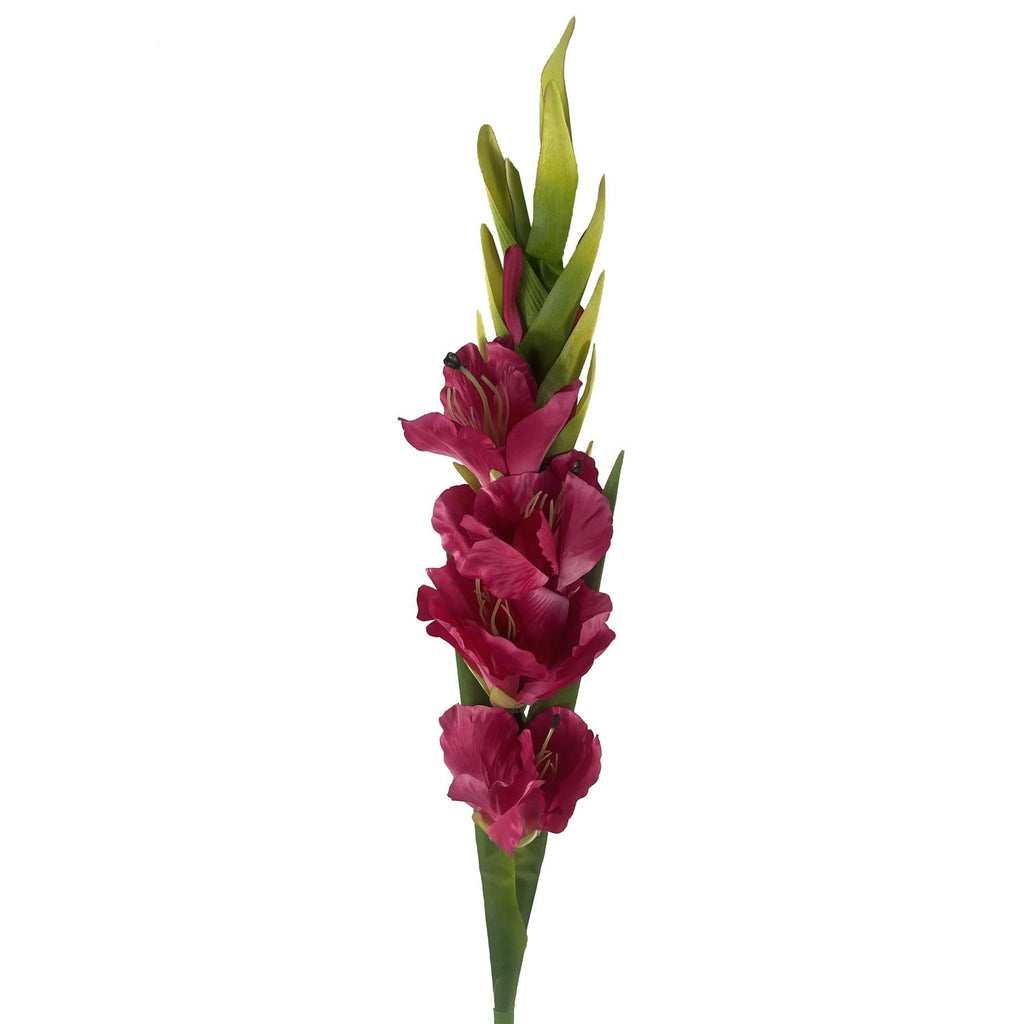 Pack of 6 x 115cm Artificial Pink Gladioli Stem - Premium Quality