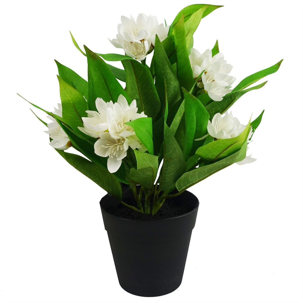 18cm Artificial Freesia Plant White Flowering - Premium Quality
