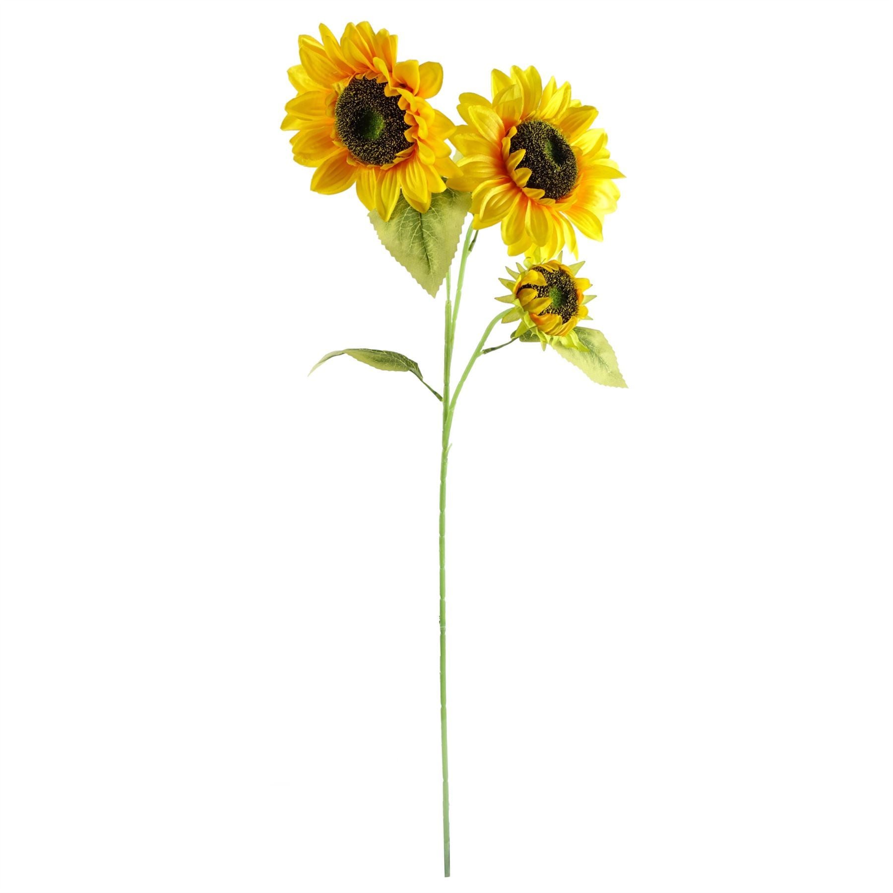 80cm Artificial White and Yellow Sunflower Mix Glass Vase - Premium Quality
