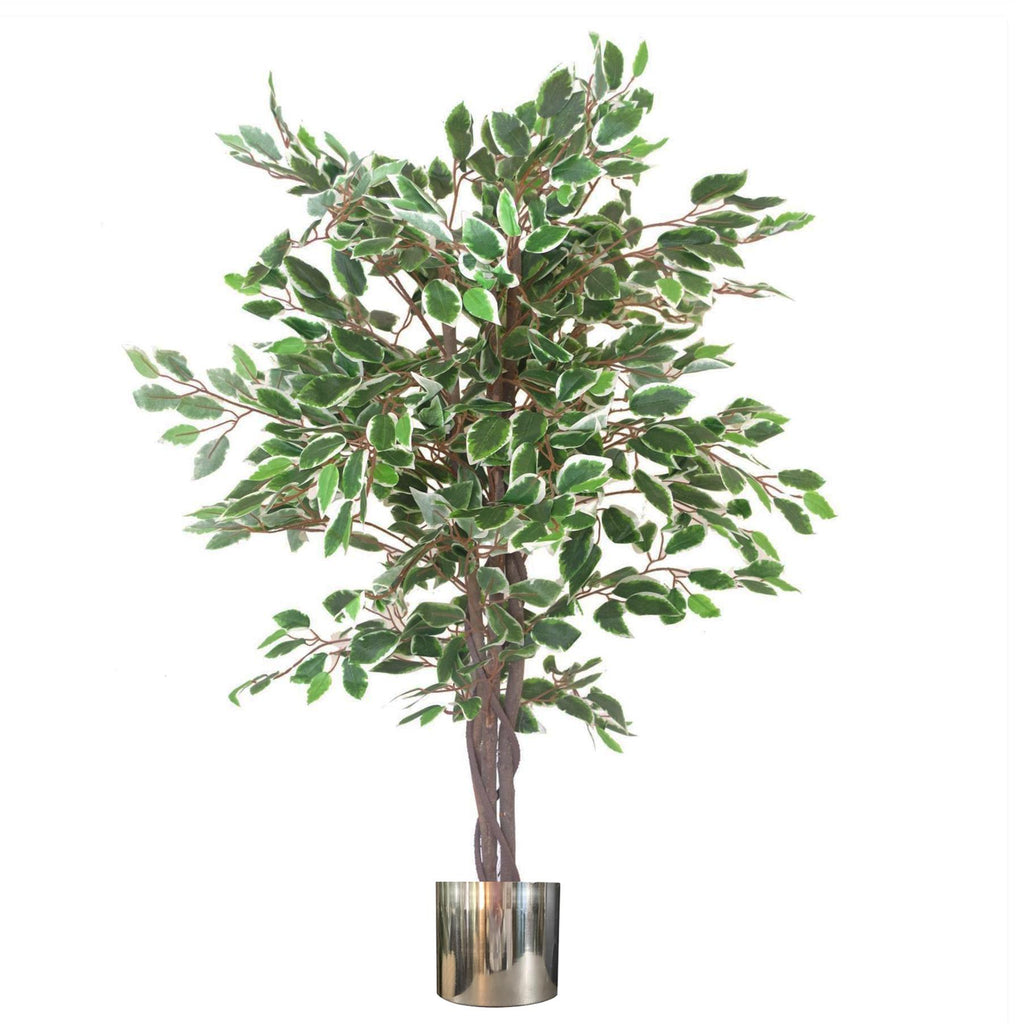 130cm LARGE Realistic White Edge Ficus Artificial Plant Tree