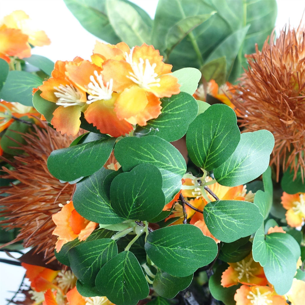 Artificial Pack of 6 x 60cm Flower Foliage Spray - Orange - Premium Quality