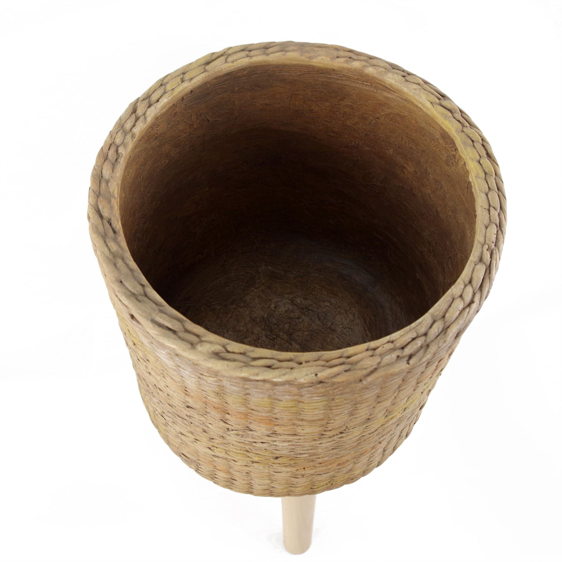 Rattan Effect Composite Planter with Stand