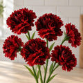 Faux Carnation Flower Stems, 57cm Ruffled Blooms - Packs of 6 or 12