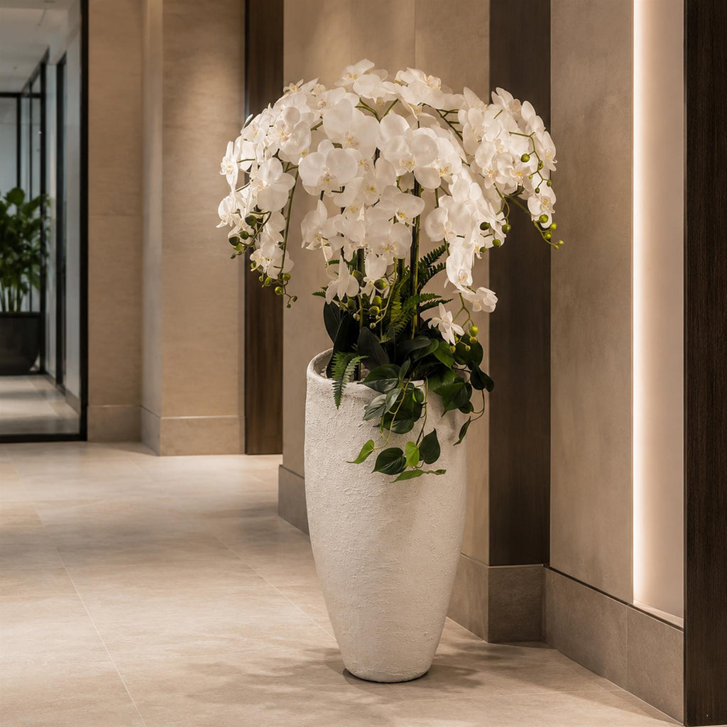 150cm White Orchid Potted Display Artificial - Premium Quality