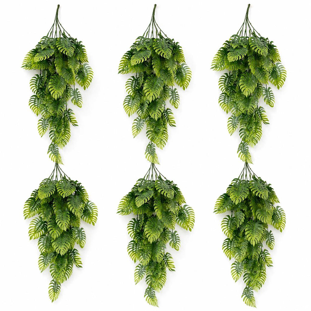 80cm Artificial Trailing Tropical Monstera Plant - Sage Green - Premium Quality