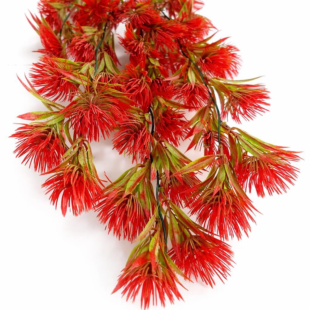 75cm Artificial Red Thistle Trailing Hanging Plant Faux Floral - Premium Quality