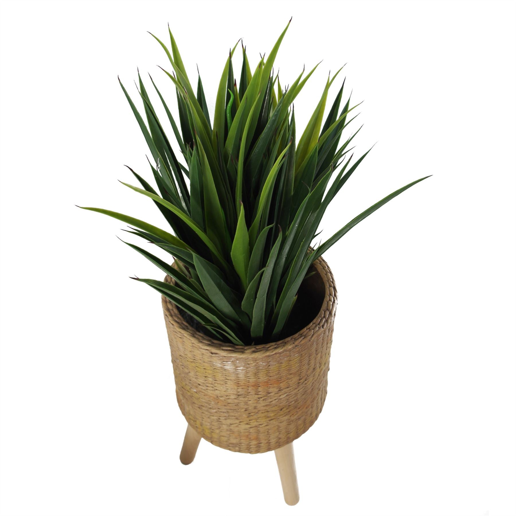 Rattan Effect Composite Planter with Stand