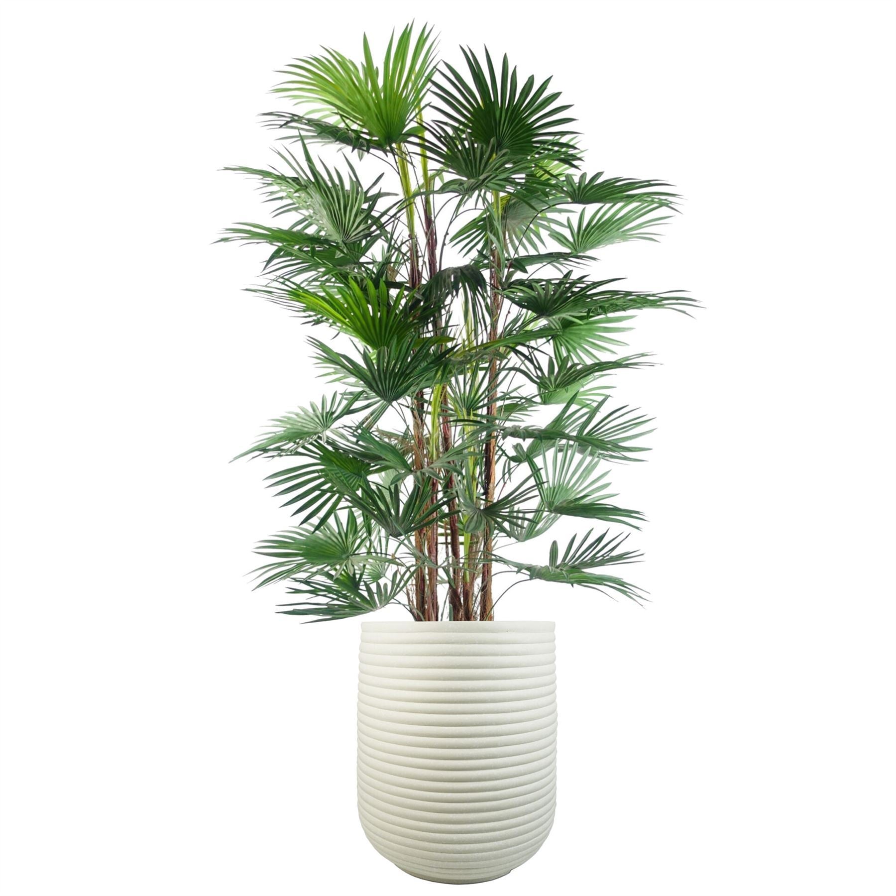 46cm x 40cm Mikos Extra Large Ridged Composite Planter - Stone Colour - Premium Quality