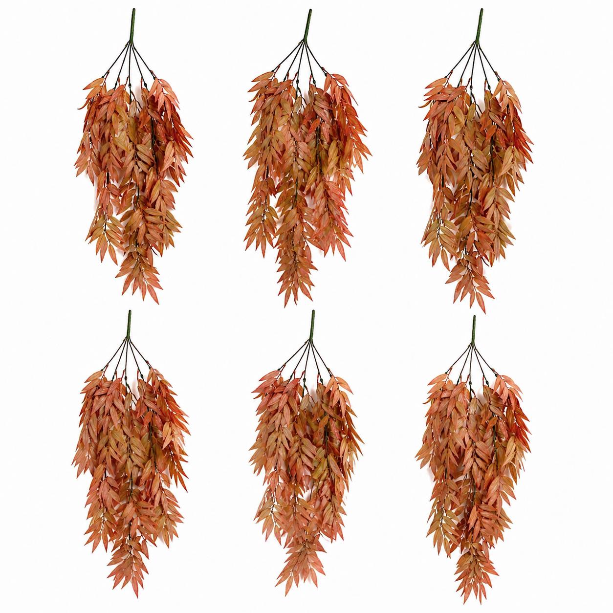 75cm Artificial Trailing Foliage Plant Dusty Orange Hanging Faux Greenery - Premium Quality
