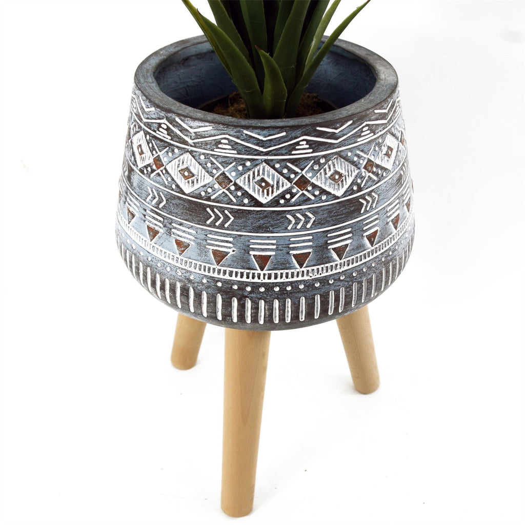 Large Blue Composite Planter with Stand