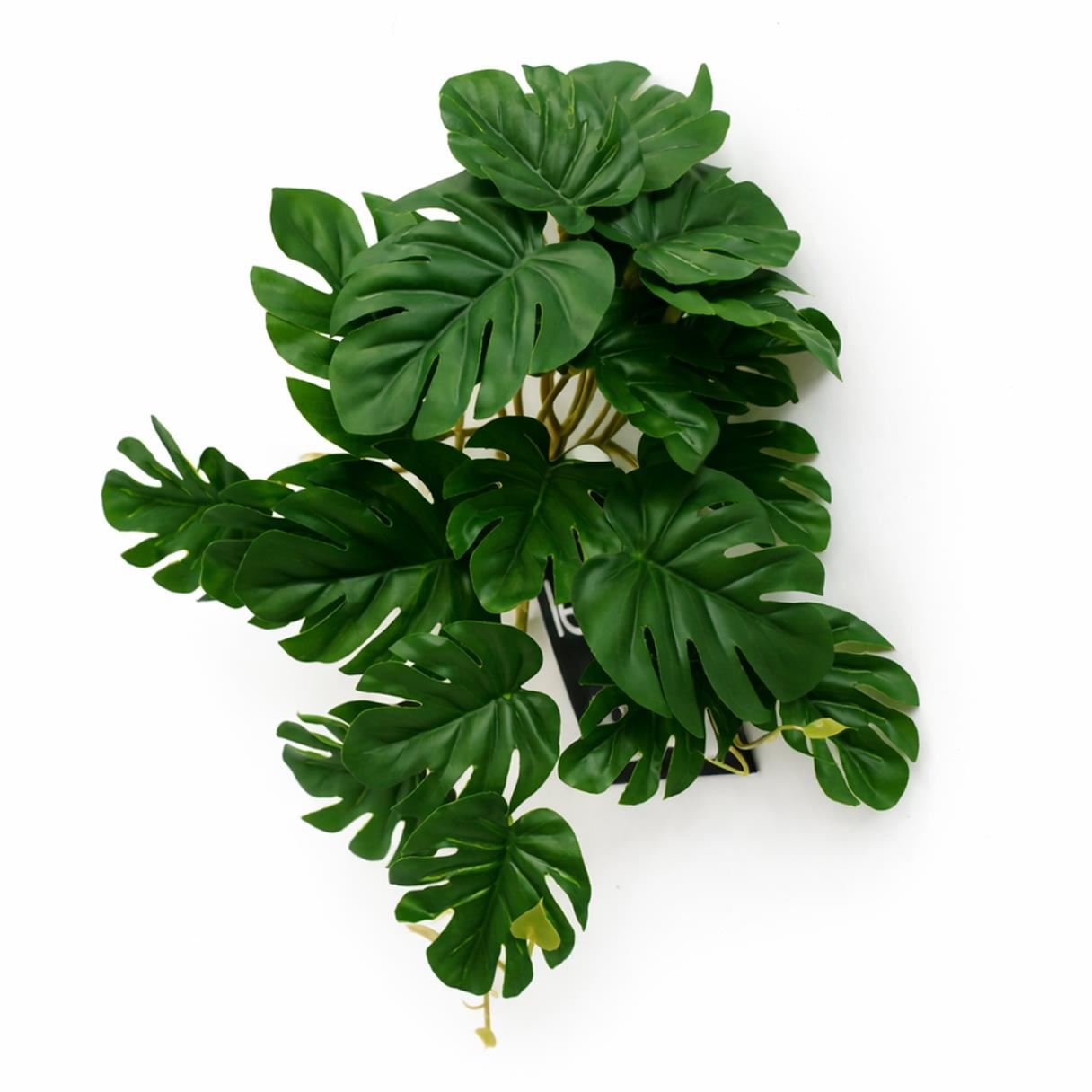 25cm Artificial Realistic Monstera Stem Plant - Dark Green - Premium Quality