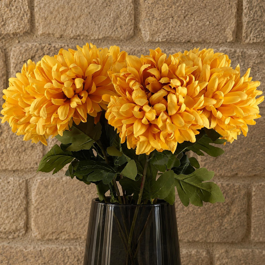 Pack of 6 x 75cm Extra Large Reflex Chrysanthemum - Gold - Premium Quality