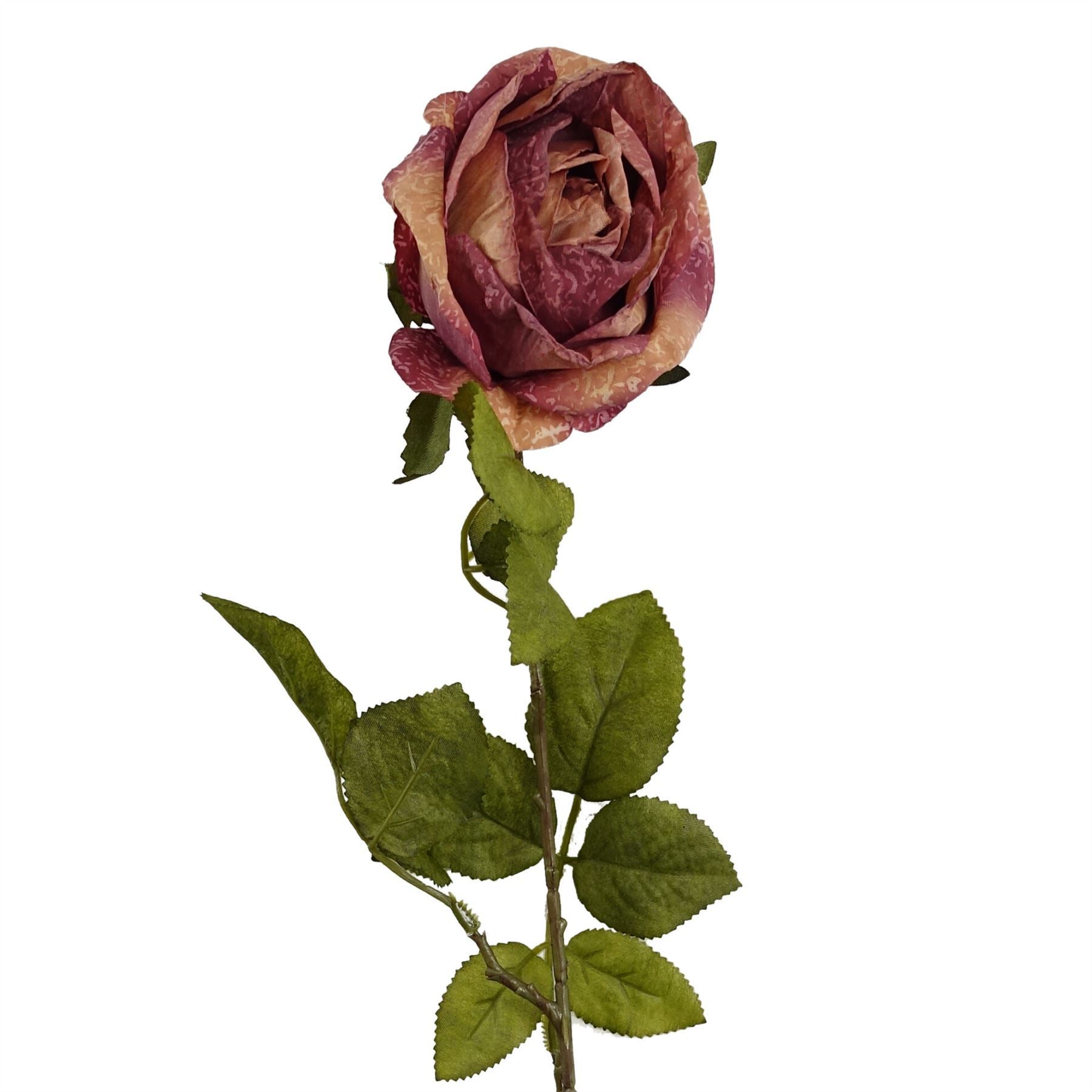 Pack of 6 x 70cm Artificial Dark Pink Rose - Premium Quality