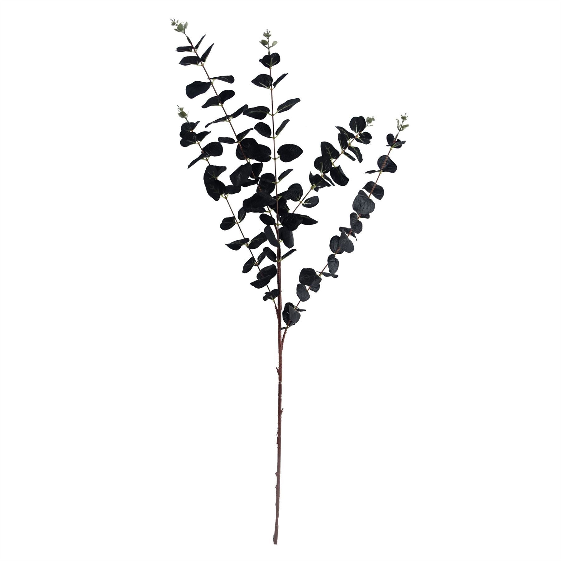 Artificial Pack of 6 x 80cm Black Eucalyptus Foliage Stem - Premium Quality