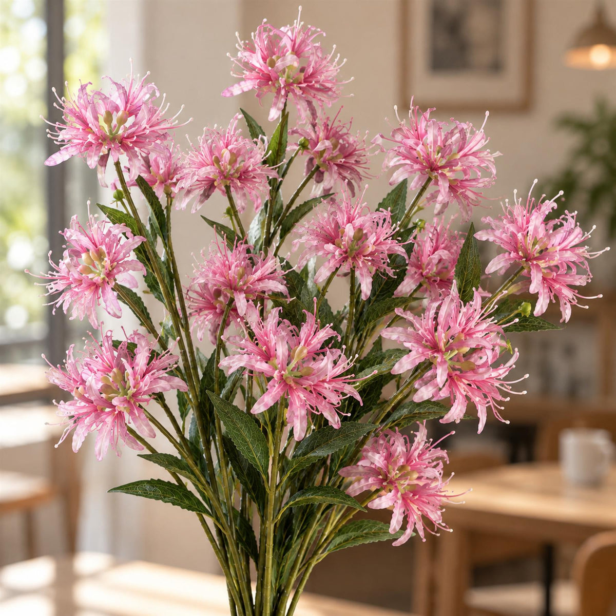 Faux Spider Lily Stems, 72cm with 3 Flower Heads - Set of 6