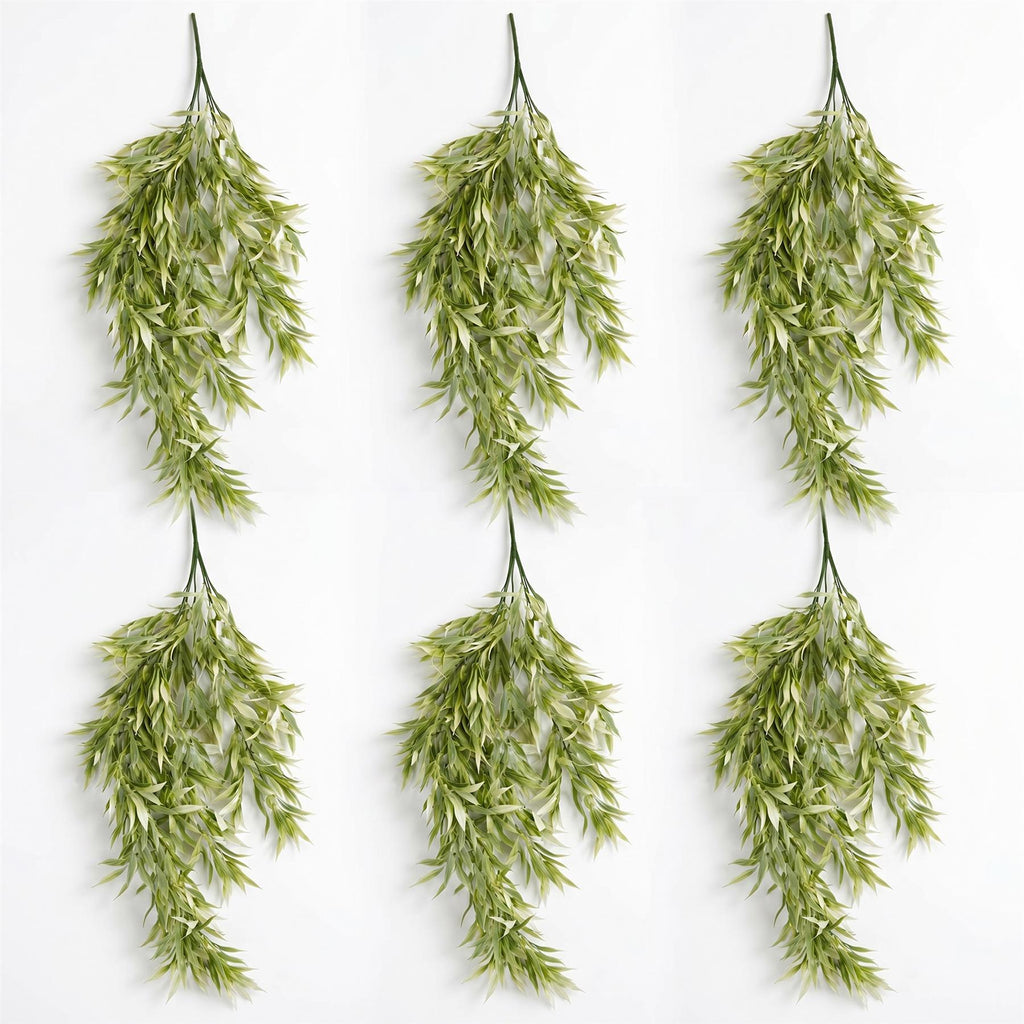 80cm Artificial Italian Ruscus Hanging Plant with Realistic Foliage - Light Green - Premium Quality