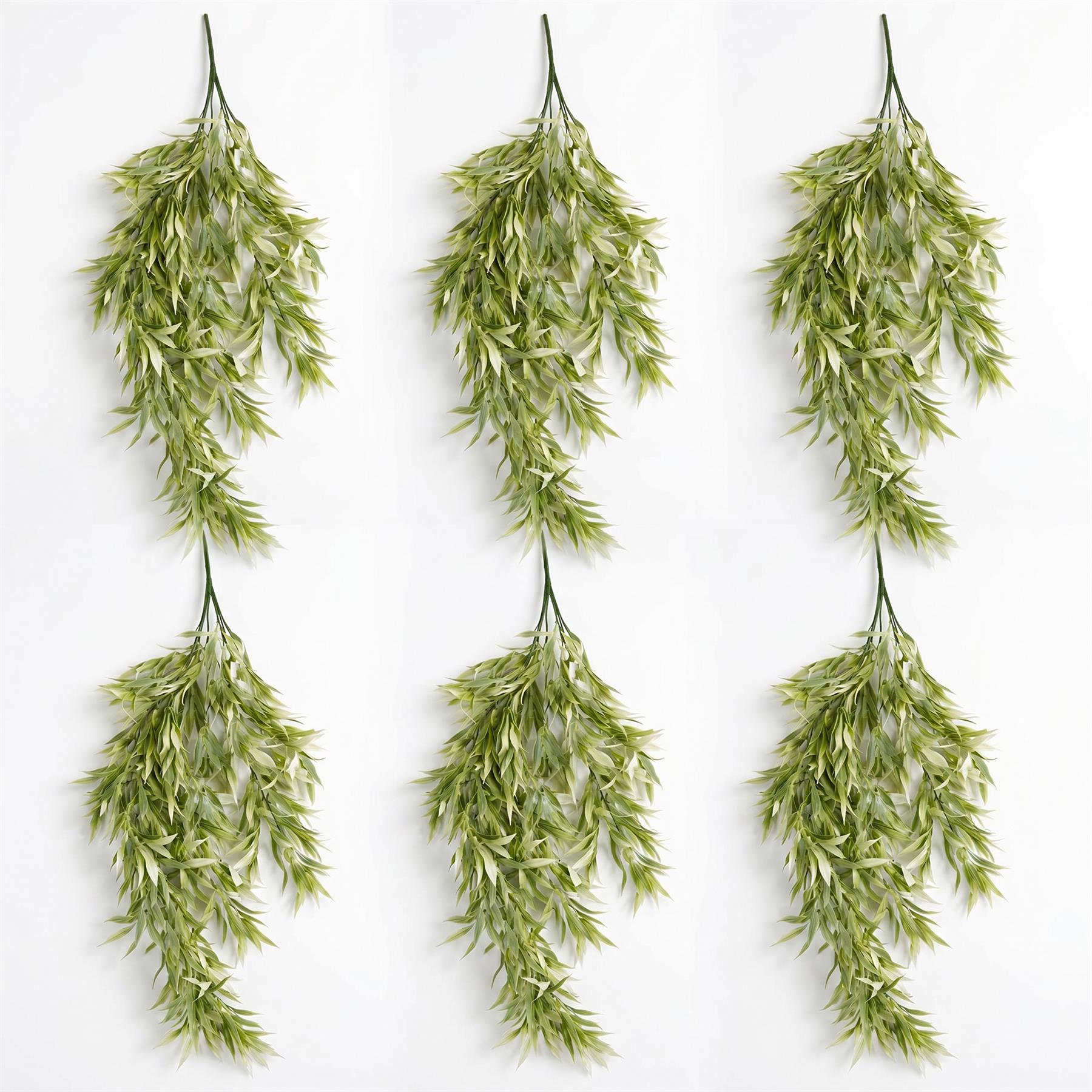 80cm Artificial Italian Ruscus Hanging Plant with Realistic Foliage - Light Green - Premium Quality