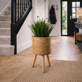 Rattan Effect Composite Planter with Stand