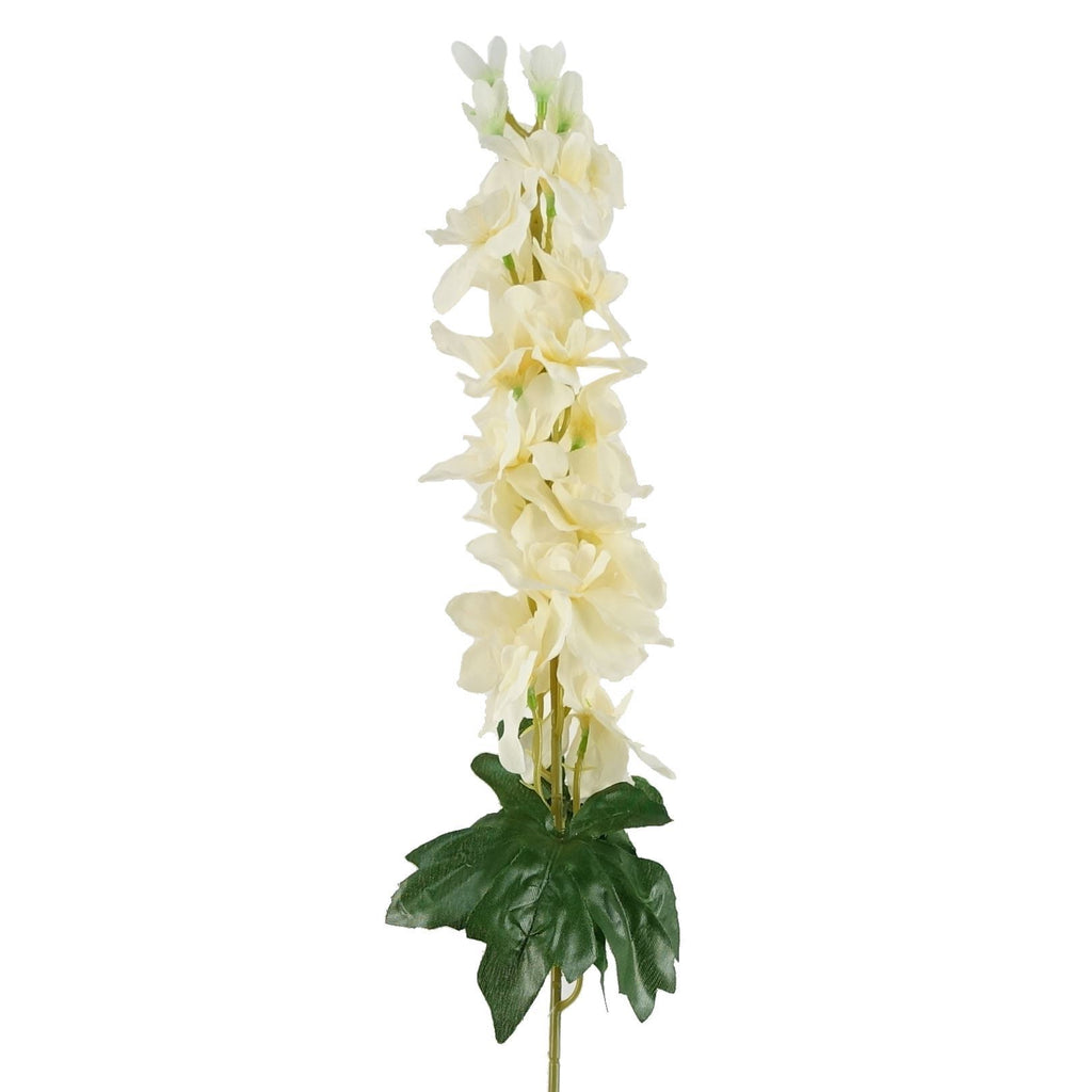 Pack of 6 x 75cm Delphinium Cream Artificial Stem - Premium Quality