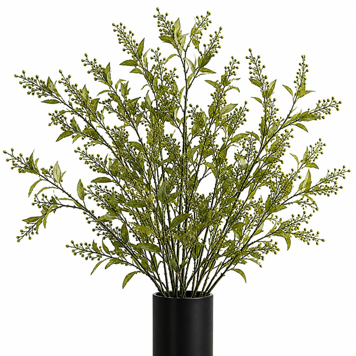 Faux Green Leaf and Seed Pod Foliage Sprays, 96cm Long - 6 Stems