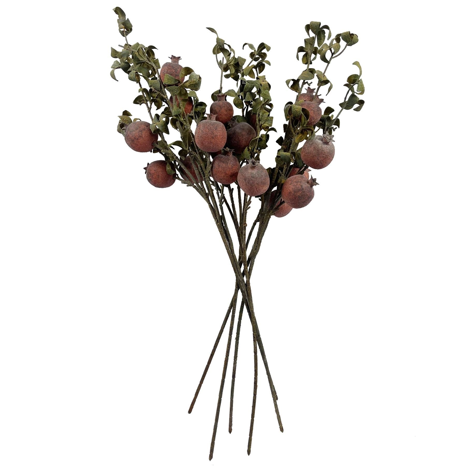 Pack of 6 x 75cm Artificial Pomegranate Stem Artificial Red - Premium Quality