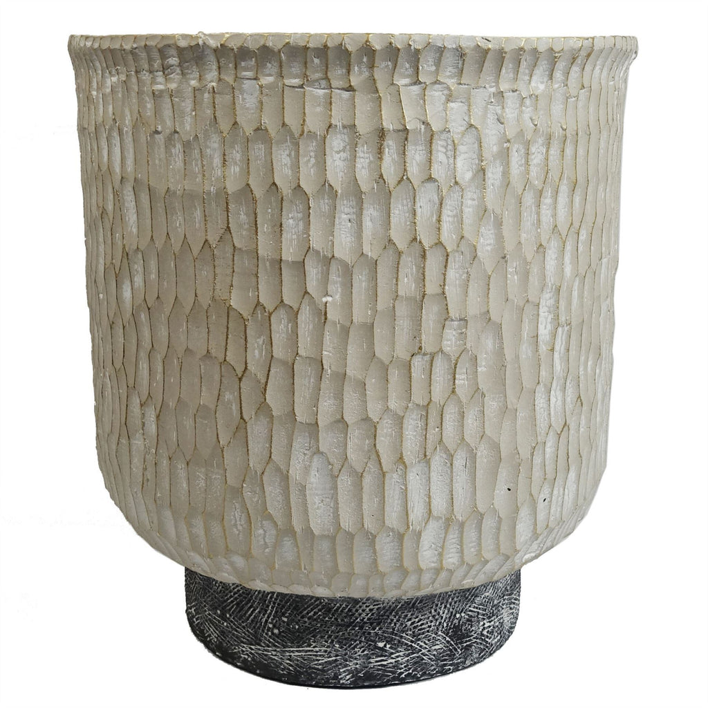 32cm x 29cm Brushed Gold Stone Effect Planter Composite Plant Pot - Premium Quality