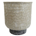 32cm x 29cm Brushed Gold Stone Effect Planter Composite Plant Pot - Premium Quality