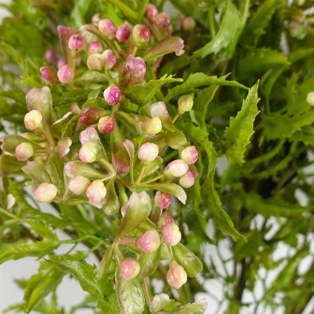 Pack of 6 x 55cm Artificial Foliage Stem with Pink Berries - Premium Quality