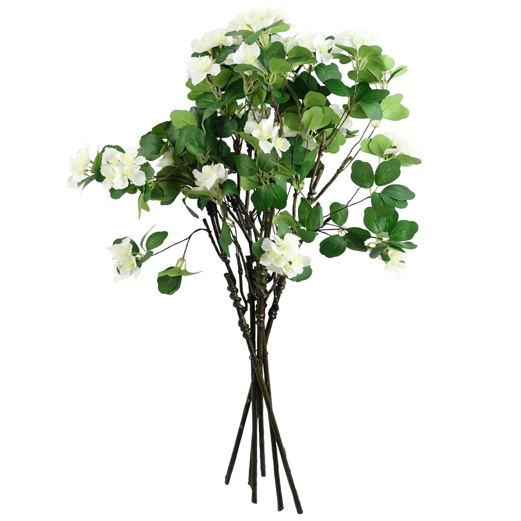 Artificial Pack of 6 x 60cm Flower Foliage Spray - White - Premium Quality