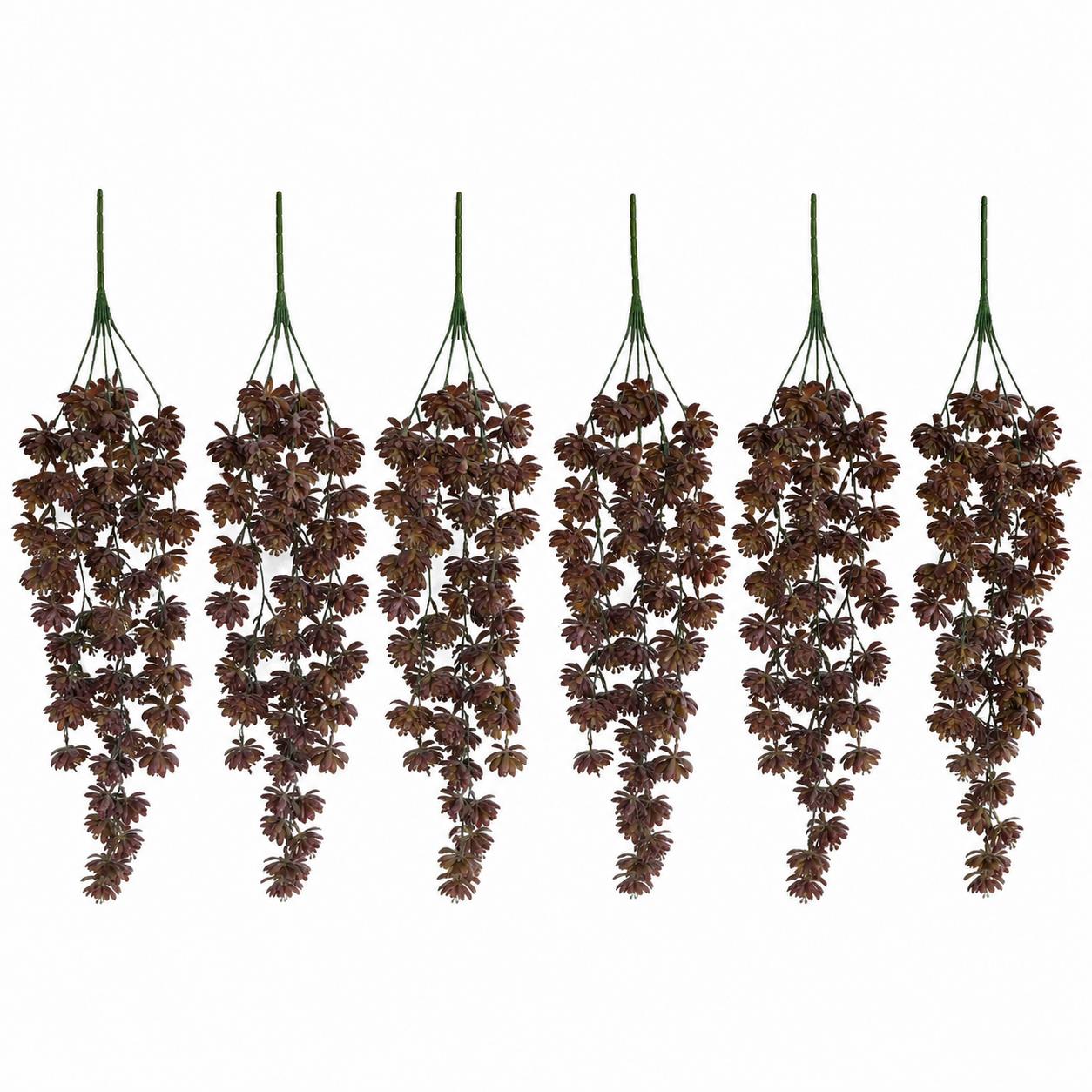 70cm Artificial Trailing Sedum Succulent Plant Dusty Brown Hanging Faux Greenery - Premium Quality