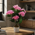 55cm Artificial Pink Hydrangea Plant - Premium Quality
