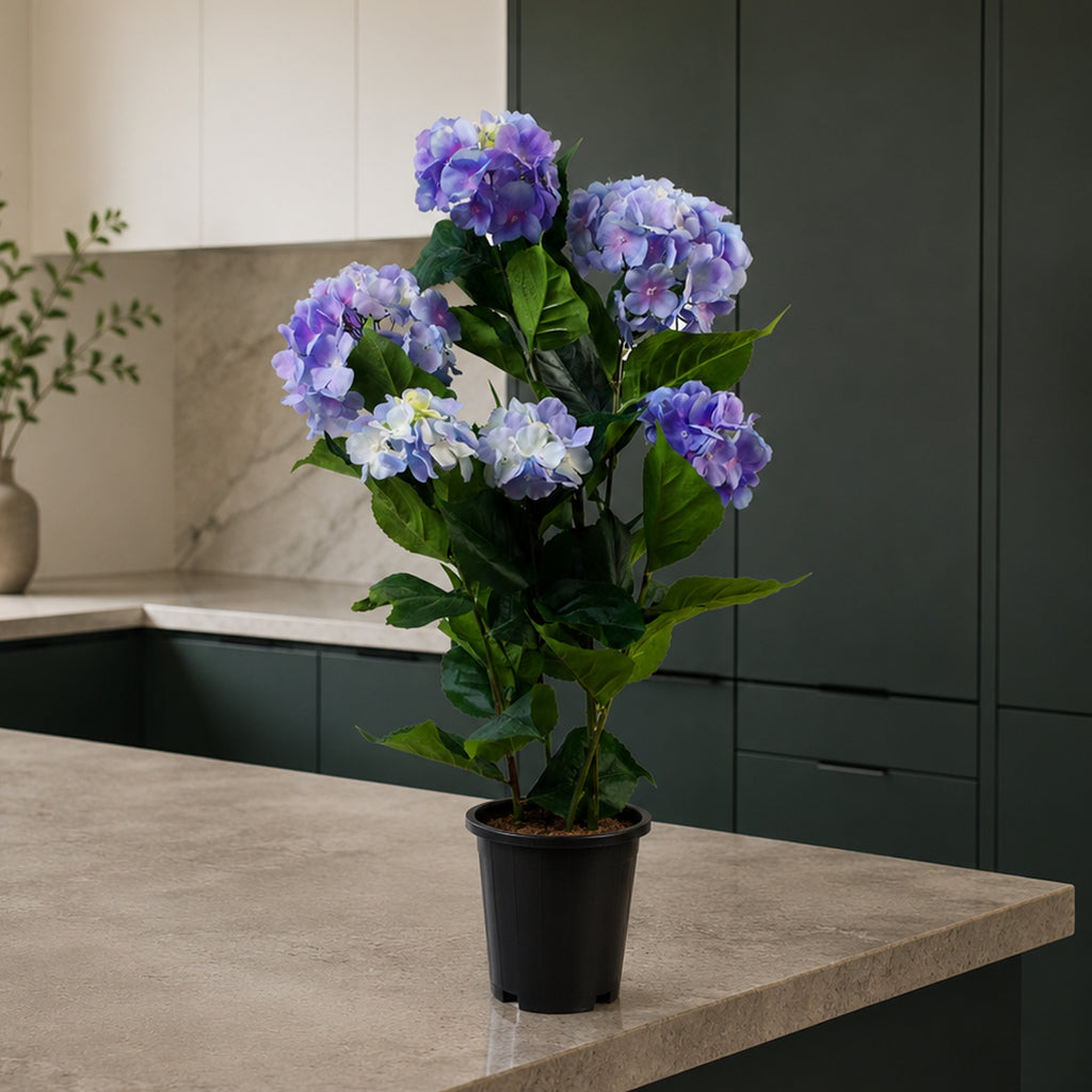 Artificial Hydrangea Flowering Plant Blue (image 3 of 3)