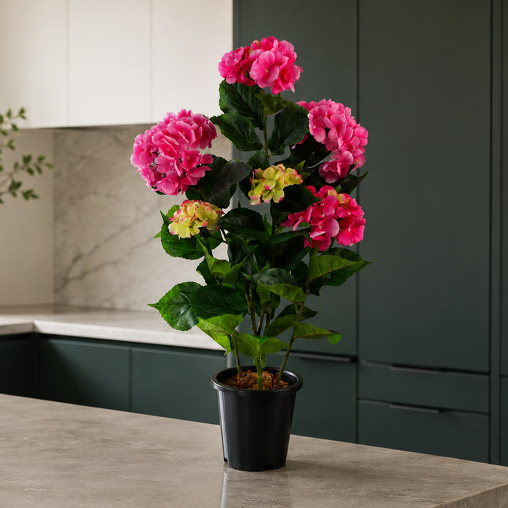 Artificial Hydrangea Flowering Plant Pink (image 3 of 3)