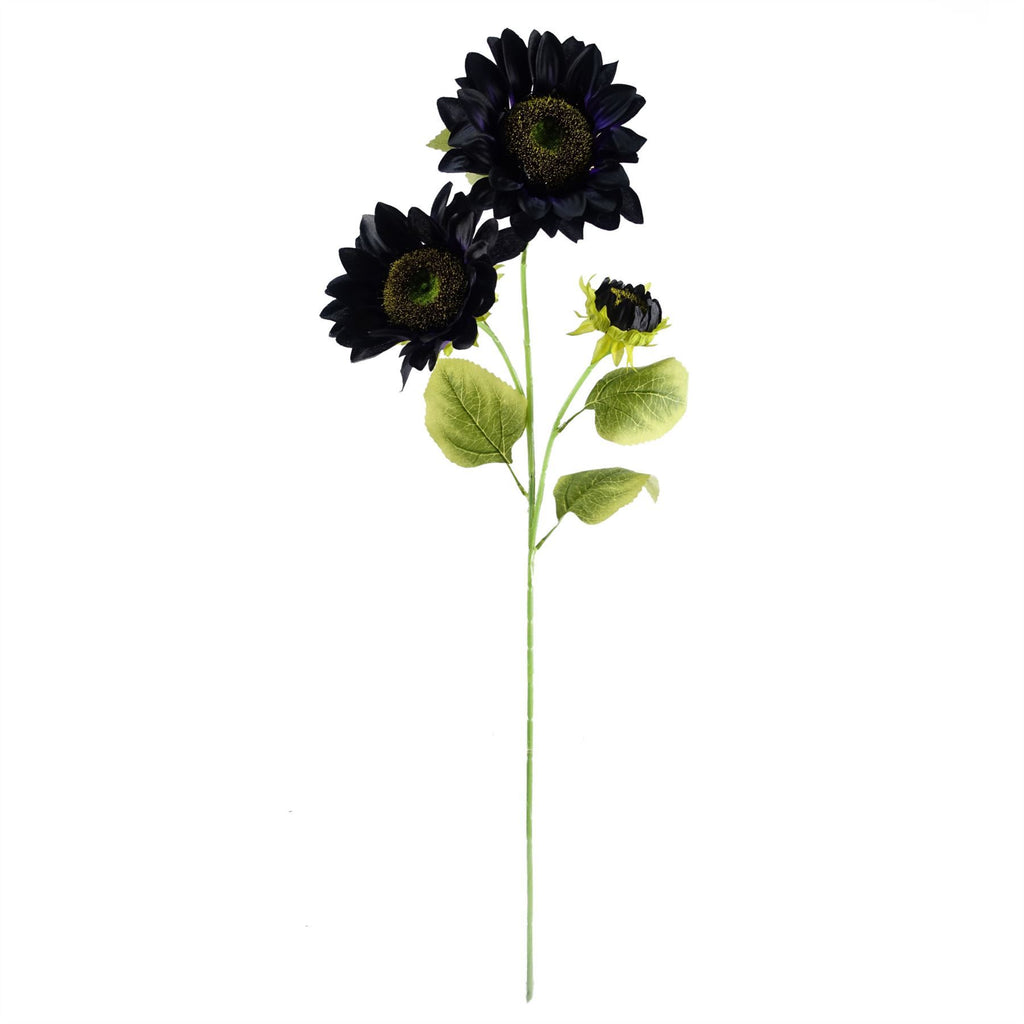 100cm Purple Artificial Sunflower Arrangement Glass Vase - Premium Quality