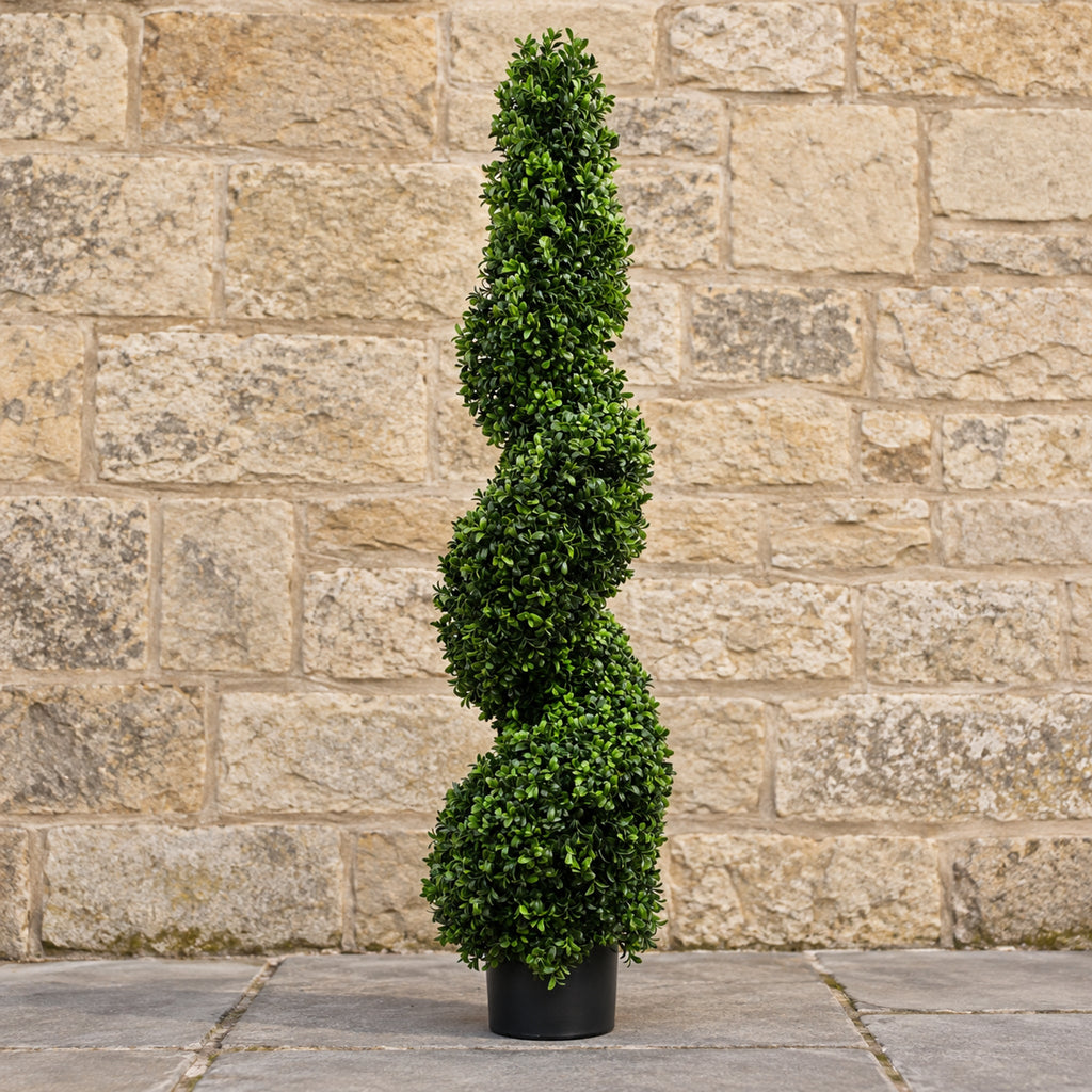 120cm Sprial Buxus Artificial Tree UV Resistant Outdoor