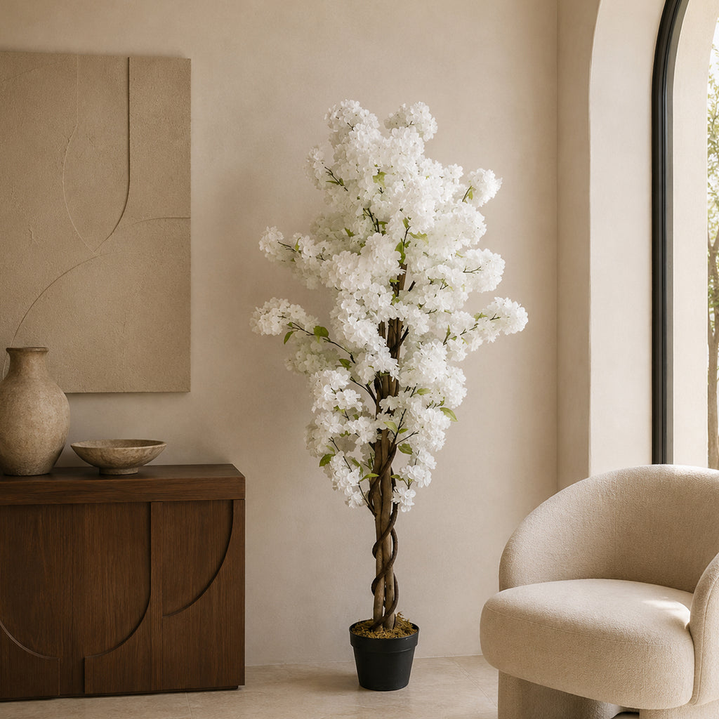 150cm Artificial White Cherry Blossom Tree