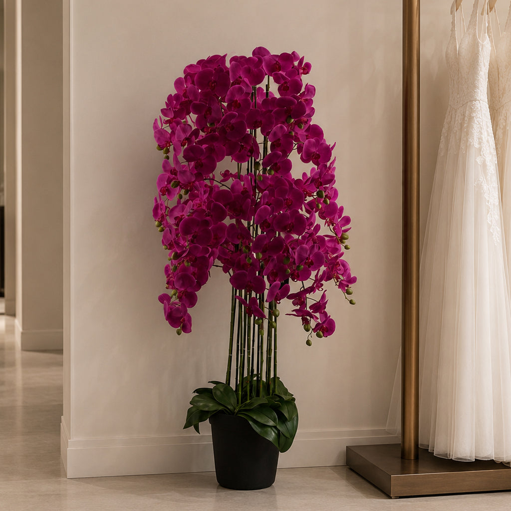150cm Giant Purple Orchid Plant Artificial 189 flowers REAL TOUCH