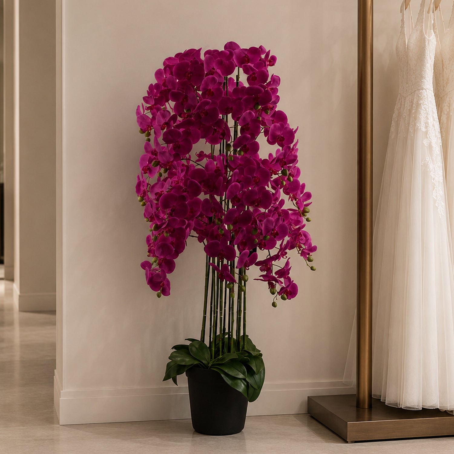 150cm Giant Purple Orchid Plant Artificial 189 flowers REAL TOUCH