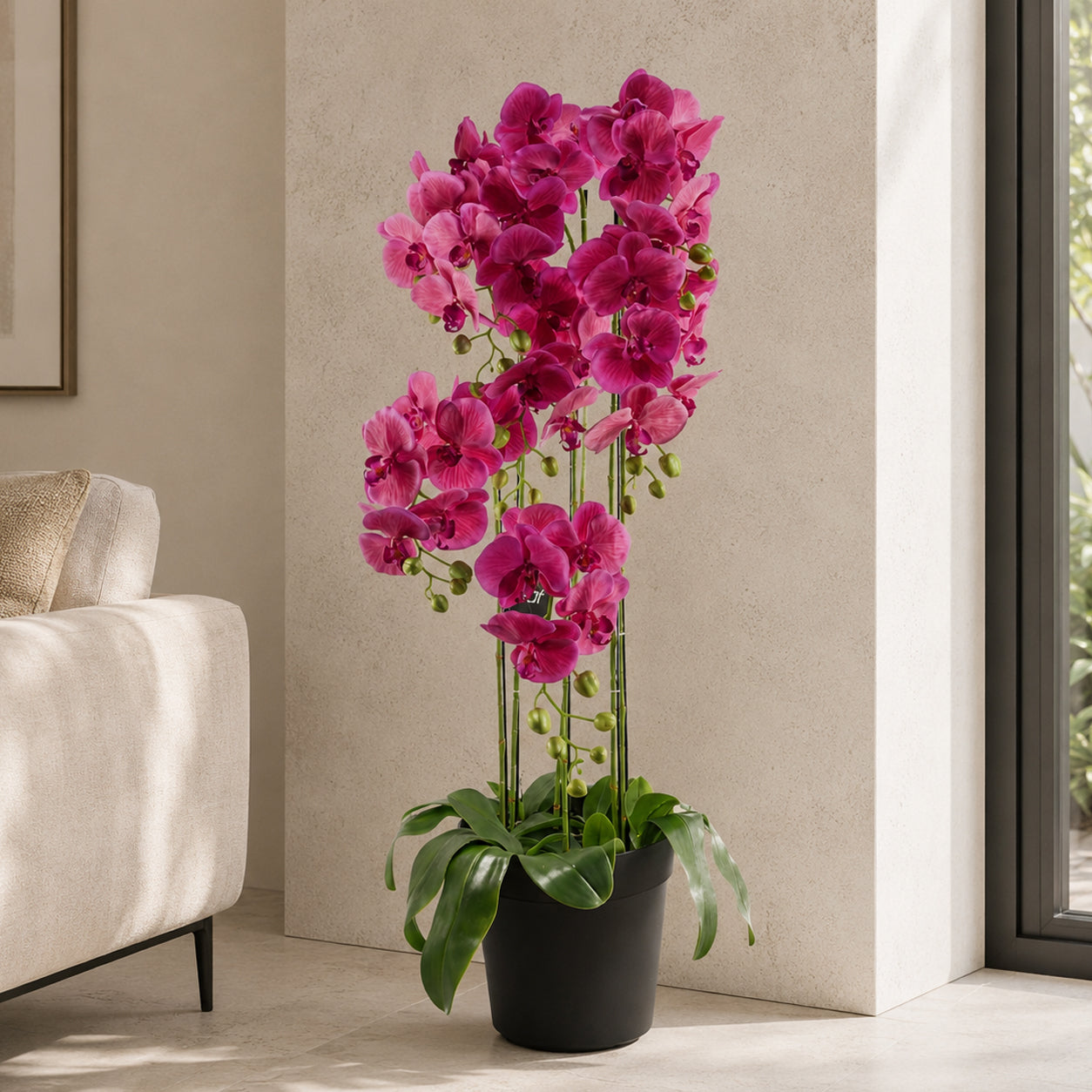 110cm Large Pink Orchid Plant Artifcial 41 REAL TOUCH flowers