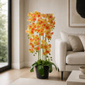 110cm Artificial Large Yellow Peach Orchid Plant Artifcial 41 REAL TOUCH flowers