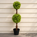 90cm Artificial Green Double Ball Topiary Tree - Premium Quality