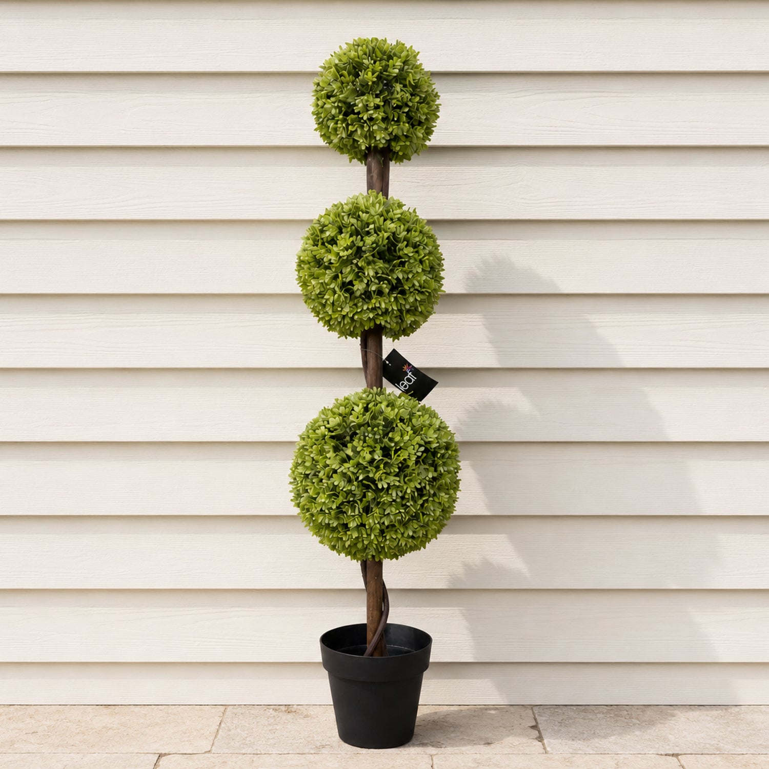 120cm Artificial Green Triple Ball Topiary Tree - Premium Quality