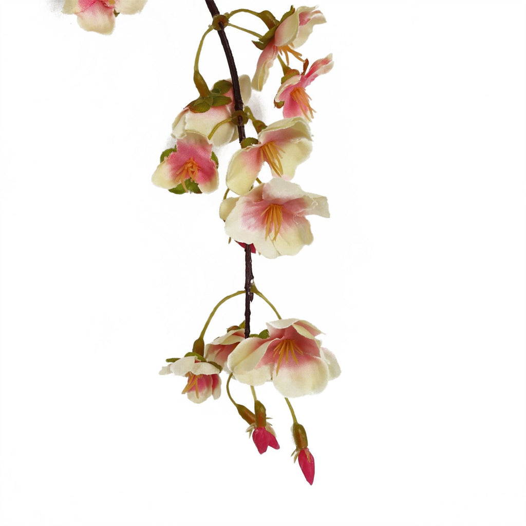 Pack of 6 x 110cm Natural Pink Trailing Cherry Blossom Stem Artificial - Premium Quality