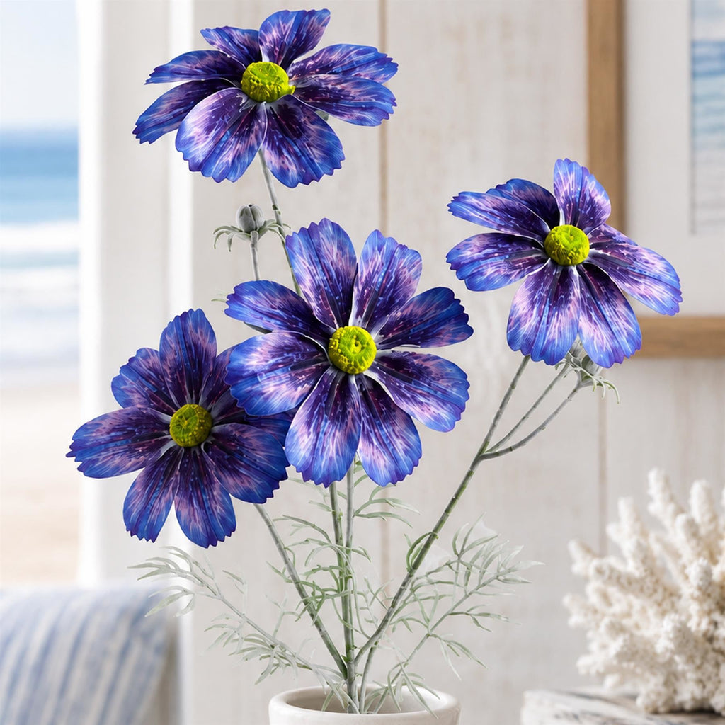 Real Touch Purple Faux Cosmos Sprays, 63cm with 4 Flowers - Set of 6