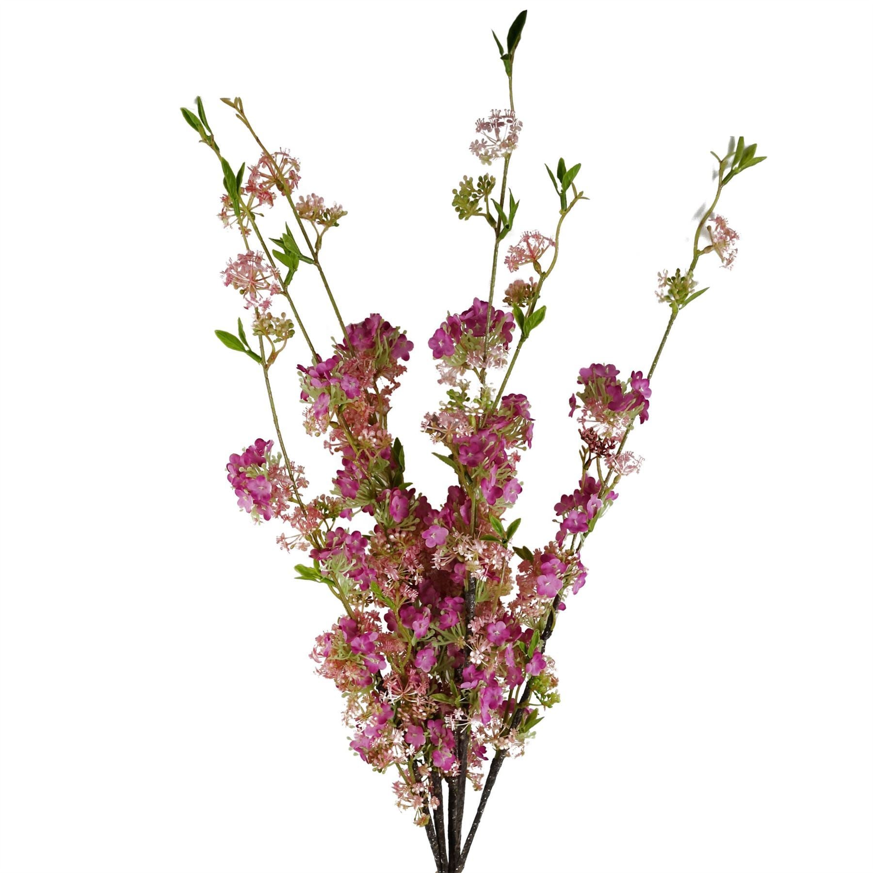 Artificial Pack of 6 x 100cm Pink Blossom Spray Stem - Premium Quality